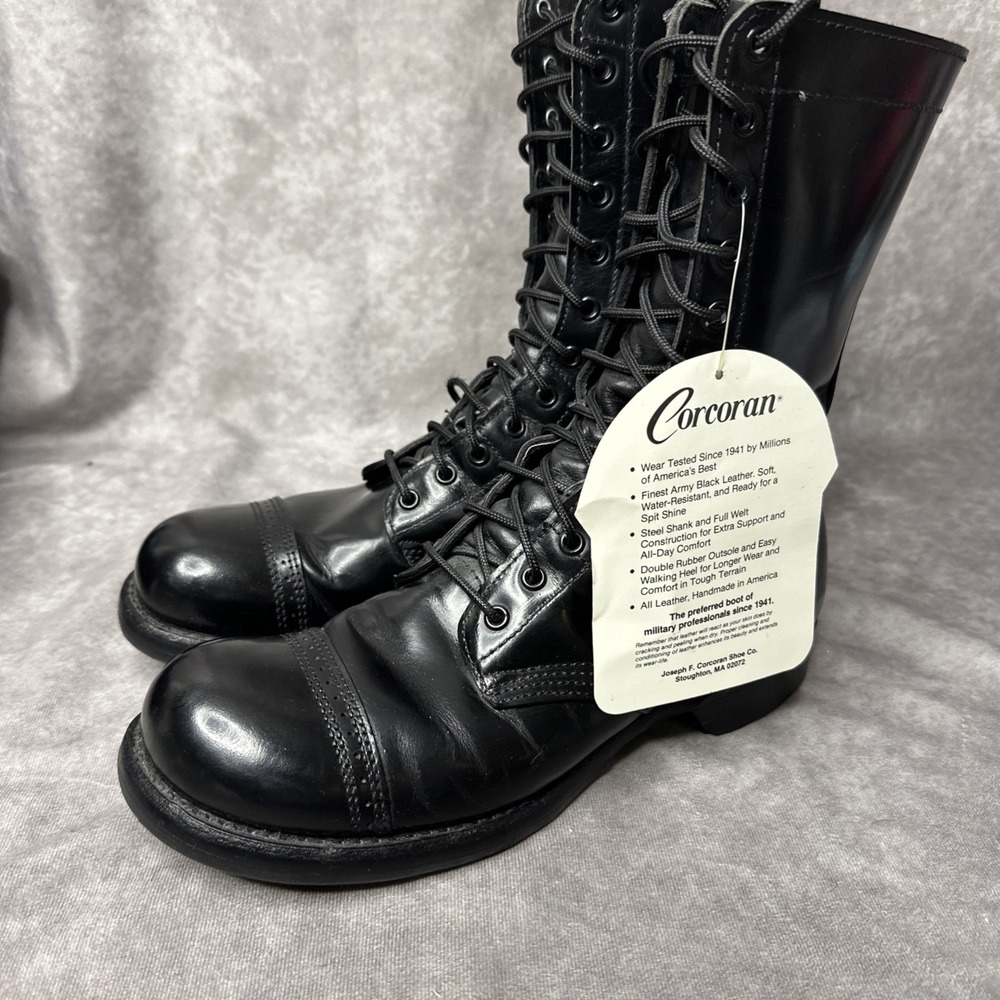 Corcoran Men's Steel Shank Black Original Paratrooper Jump Boot NWT Size 9.5D